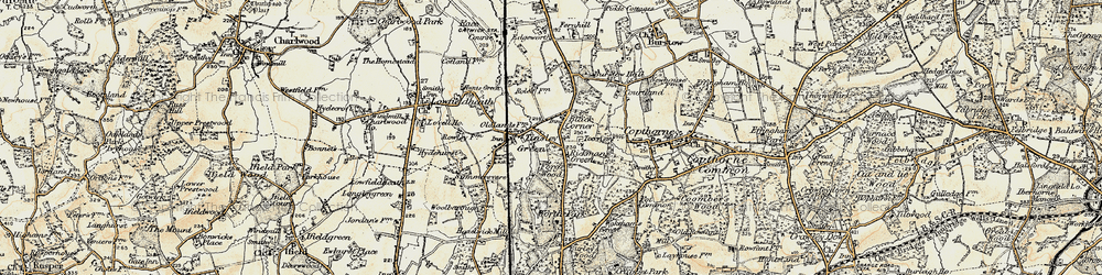 Old map of Black Corner in 1898-1902