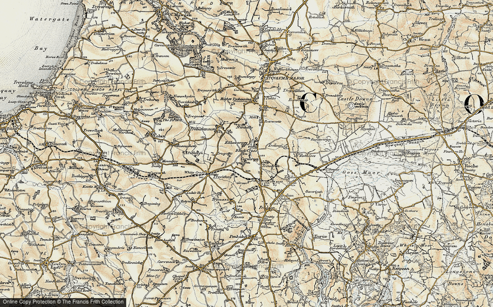 Old Map of Black Cross, 1900 in 1900