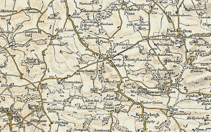 Old map of Wonham in 1899-1900