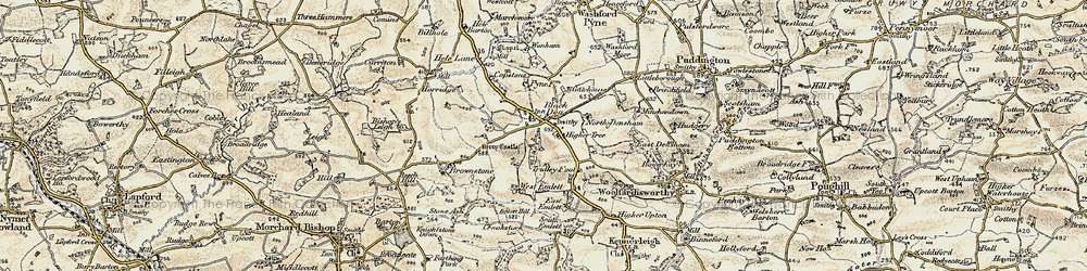 Old map of Beech Hill in 1899-1900