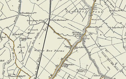 Old map of Willow Row Drain in 1901