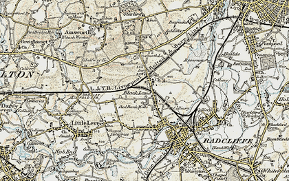 Old map of Black Lane in 1903