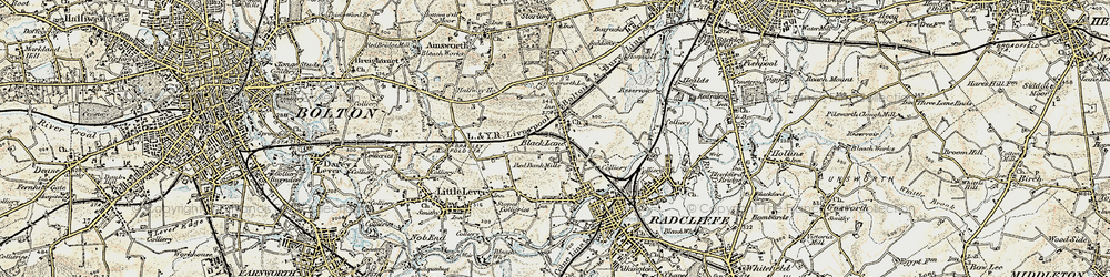 Old map of Black Lane in 1903