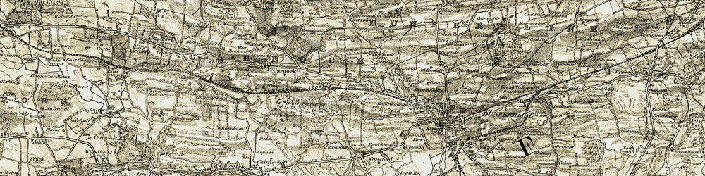 Old map of Langlees in 1904-1906
