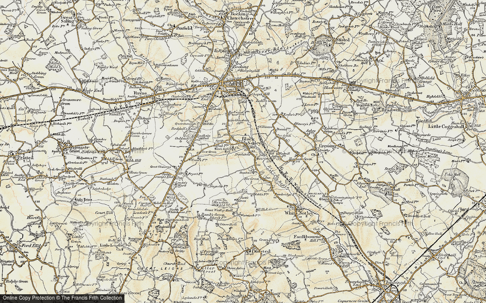 Old Map of Black Notley, 1898-1899 in 1898-1899