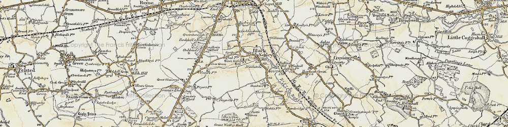 Old map of Black Notley in 1898-1899