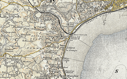 Old map of Black Pill in 1900-1901