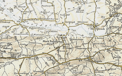 Old map of Black Torrington in 1900