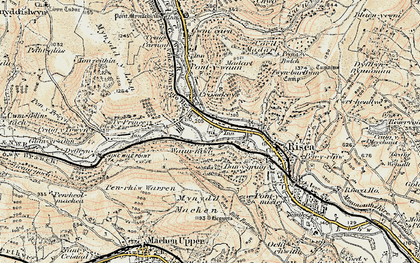 Old map of Black Vein in 1899-1900