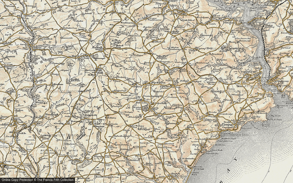 Old Map of Blackawton, 1899 in 1899
