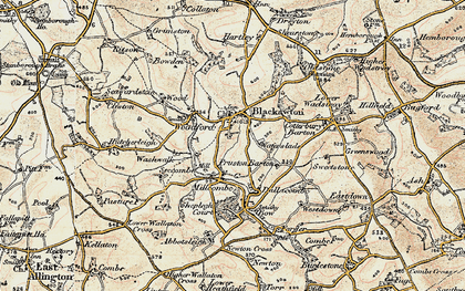 Old map of Blackawton in 1899