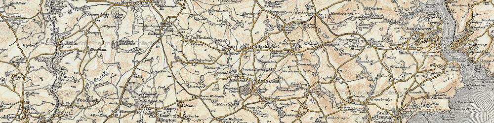 Old map of Blackawton in 1899