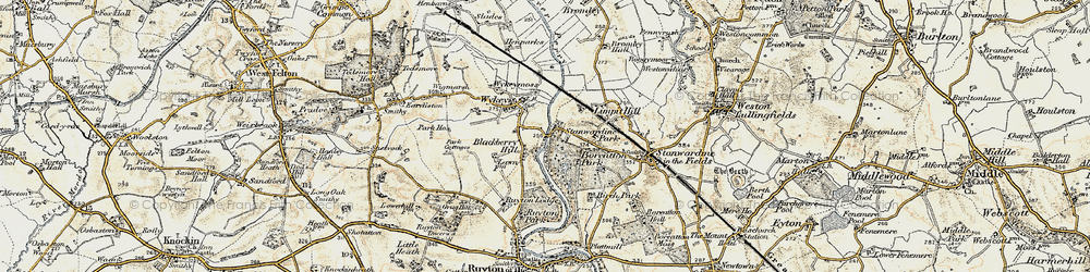 Old map of Limpit Hill in 1902