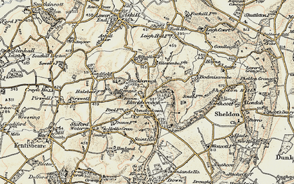 Old map of Blackborough in 1898-1900