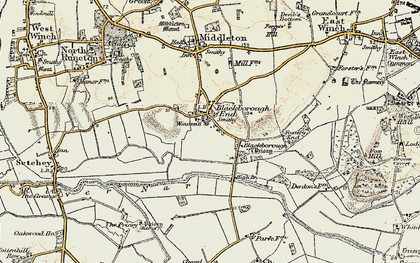 Old map of Blackborough End in 1901-1902