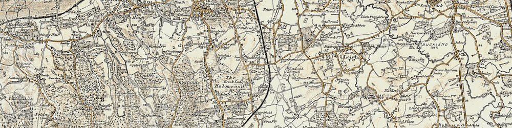 Old map of Blackbrook in 1898-1909
