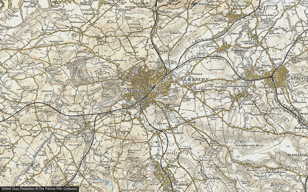 Old Map of Blackburn, 1903 in 1903