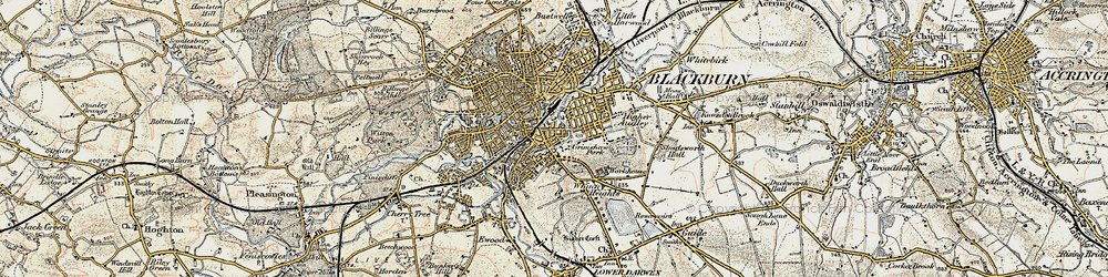 Old map of Blackburn in 1903
