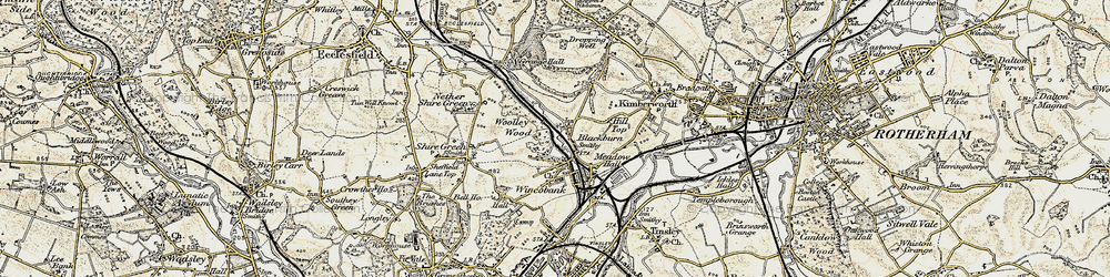 Old map of Blackburn in 1903