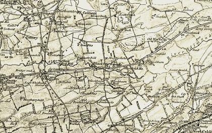 Old map of Blackburn in 1904-1905