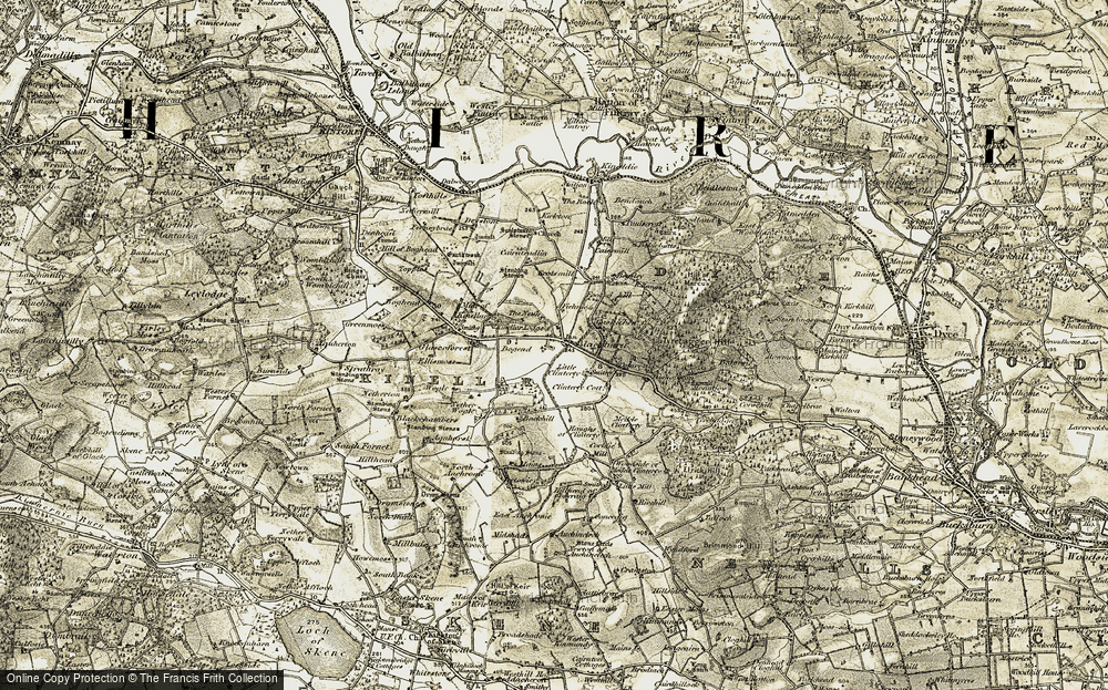 Old Map of Historic Map covering Begsley in 1909
