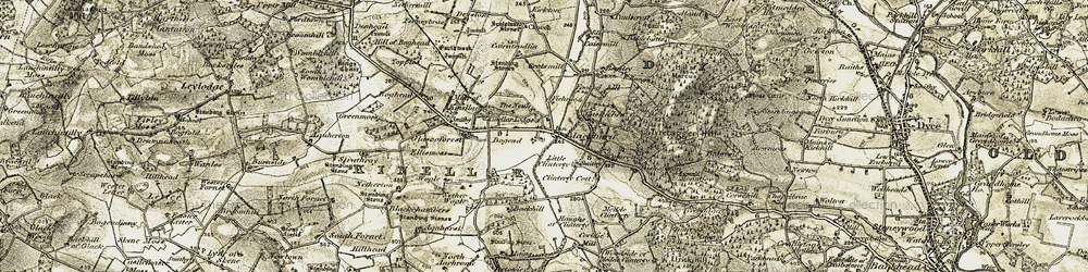 Old map of Blackburn in 1909