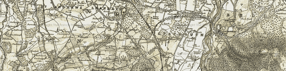 Old map of Badentinan in 1910