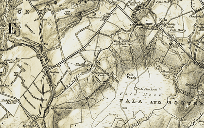 Old map of Cakemuir Castle in 1903-1904