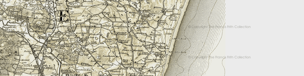 Old map of Blackdog Burn in 1909-1910