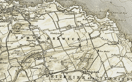 Old map of Blackdykes in 1901-1906