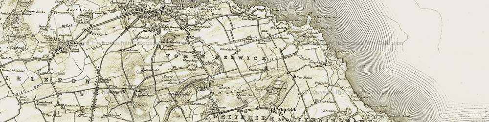 Old map of Auldhame in 1901-1906