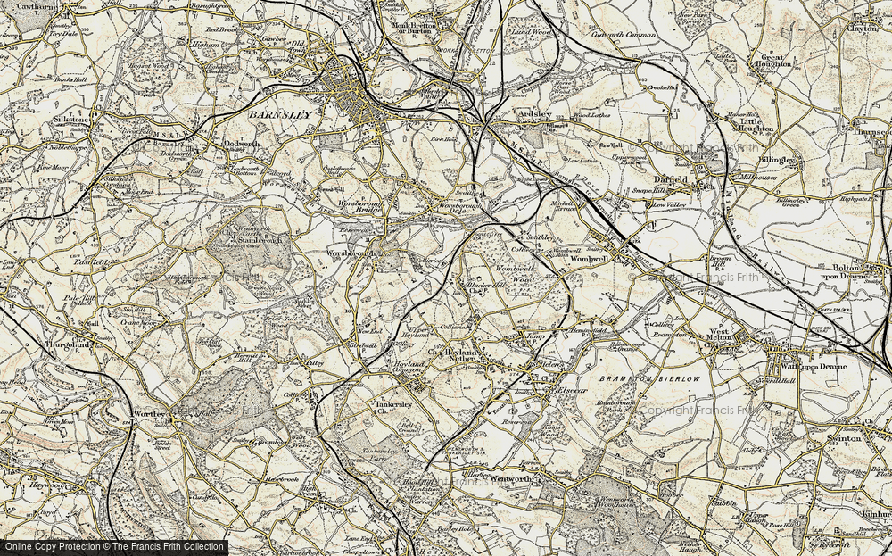Old Map of Blacker Hill, 1903 in 1903