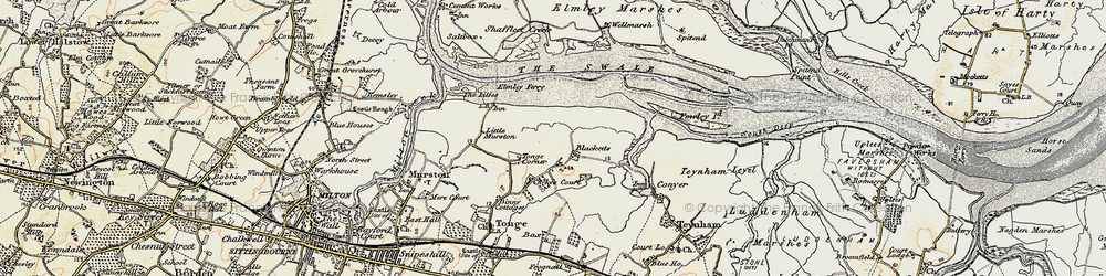 Old map of Blacketts in 1897-1898