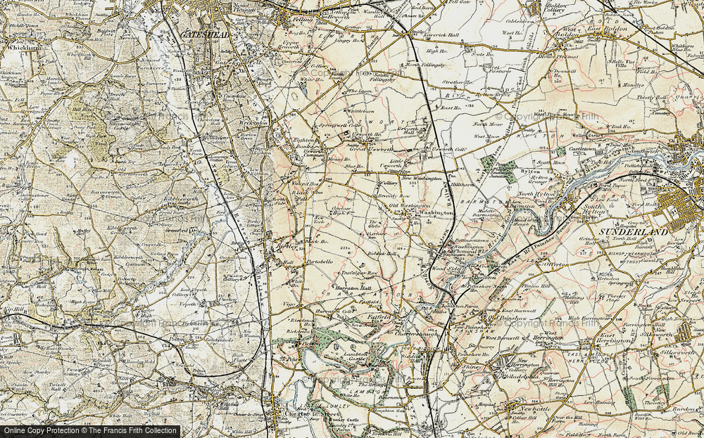 Old Map of Blackfell, 1901-1904 in 1901-1904