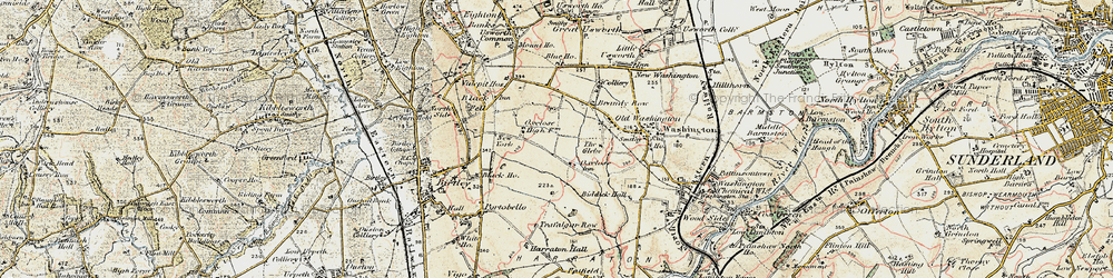 Old map of Blackfell in 1901-1904