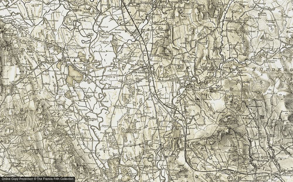Old Map of Historic Map covering Blackmoss Plantn in 1901-1904