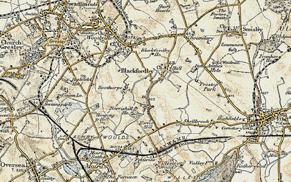 Old map of Blackfordby in 1902-1903