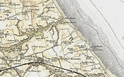 Old map of Blackhall Colliery in 1901-1904