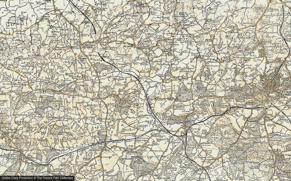 Old Map of Blackham, 1898 in 1898