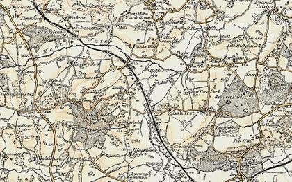 Old map of Blackham in 1898