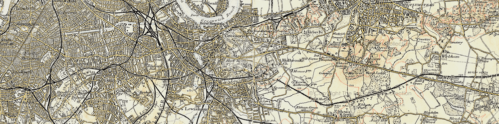 Old map of Blackheath in 1897-1902