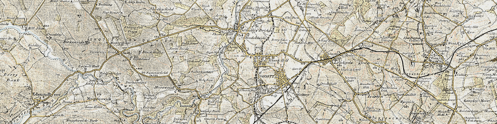Old map of Blackhill in 1901-1904