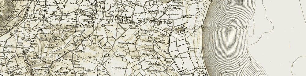 Old map of Blackhill in 1909-1910