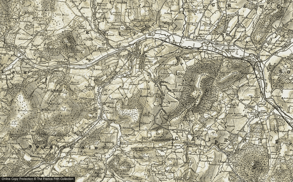 Old Map of Blackhillock, 1910 in 1910