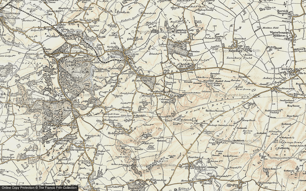 Old Map of Historic Map covering Blackland Wood in 1899