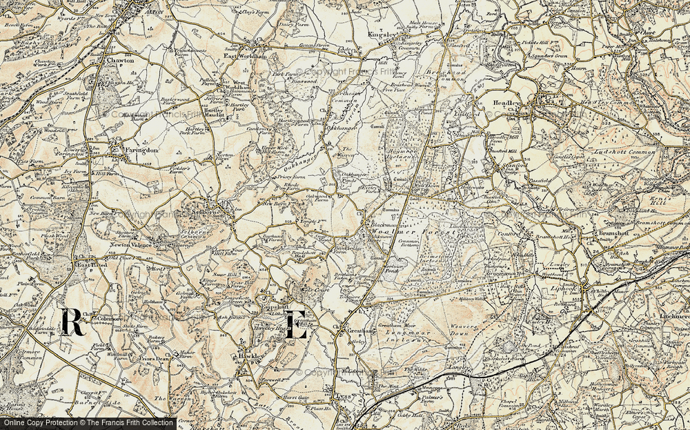Old Map of Historic Map covering Blackmoor Ho in 1897-1900