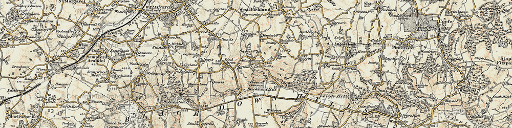 Old map of Blackmoor in 1898-1900
