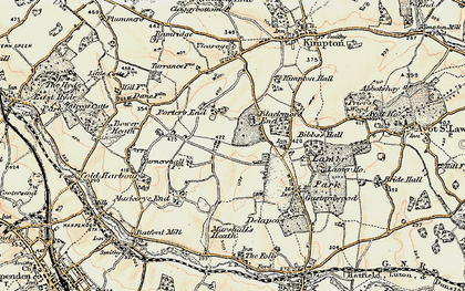 Old map of Blackmore End in 1898-1899