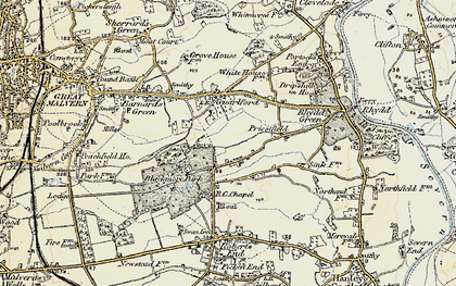 Old map of Blackmore End in 1899-1901