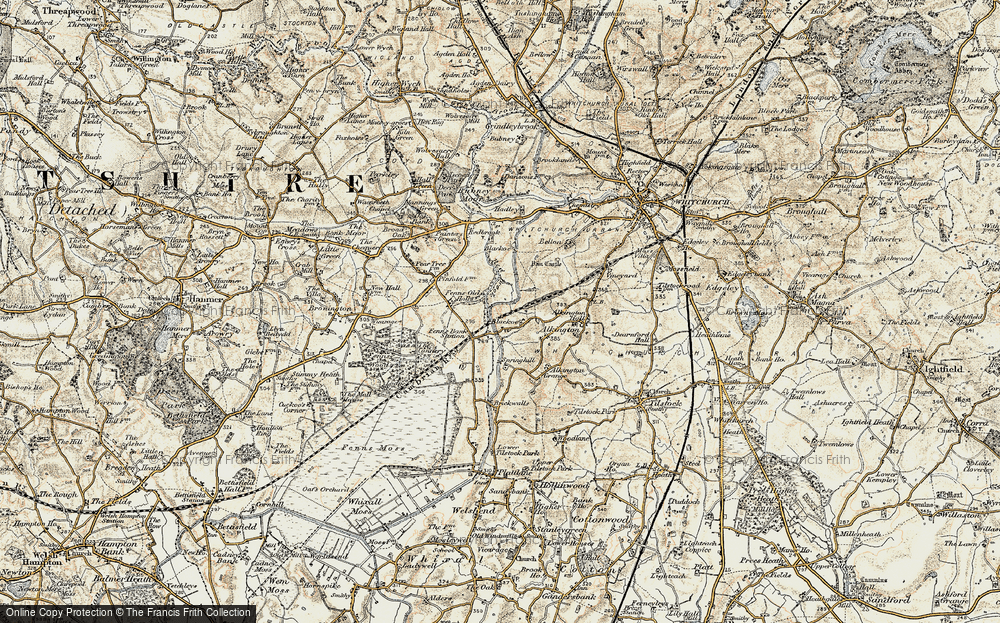 Old Map of Historic Map covering Blackhoe Cottages in 1902